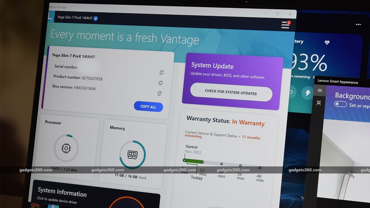 lenovo yoga slim 7i pro x lid software review gadgets360 ww